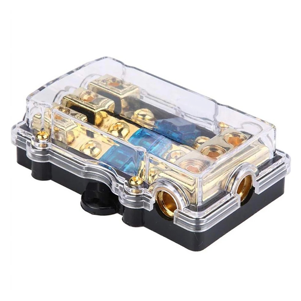 4/8 Gauge in Line ANL 1 in 3 Fuse Holder Distribution Block with 60A Fuses for Car Stereo Car Audio