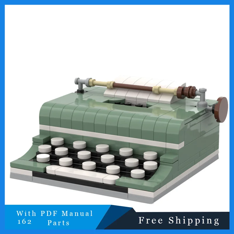

162-детали MOC, мини-машина для пишущей машинки, винтажная креативная модель «сделай сам», строительный блок, детские игрушки, подарок на день рождения, Рождество для взрослых и детей