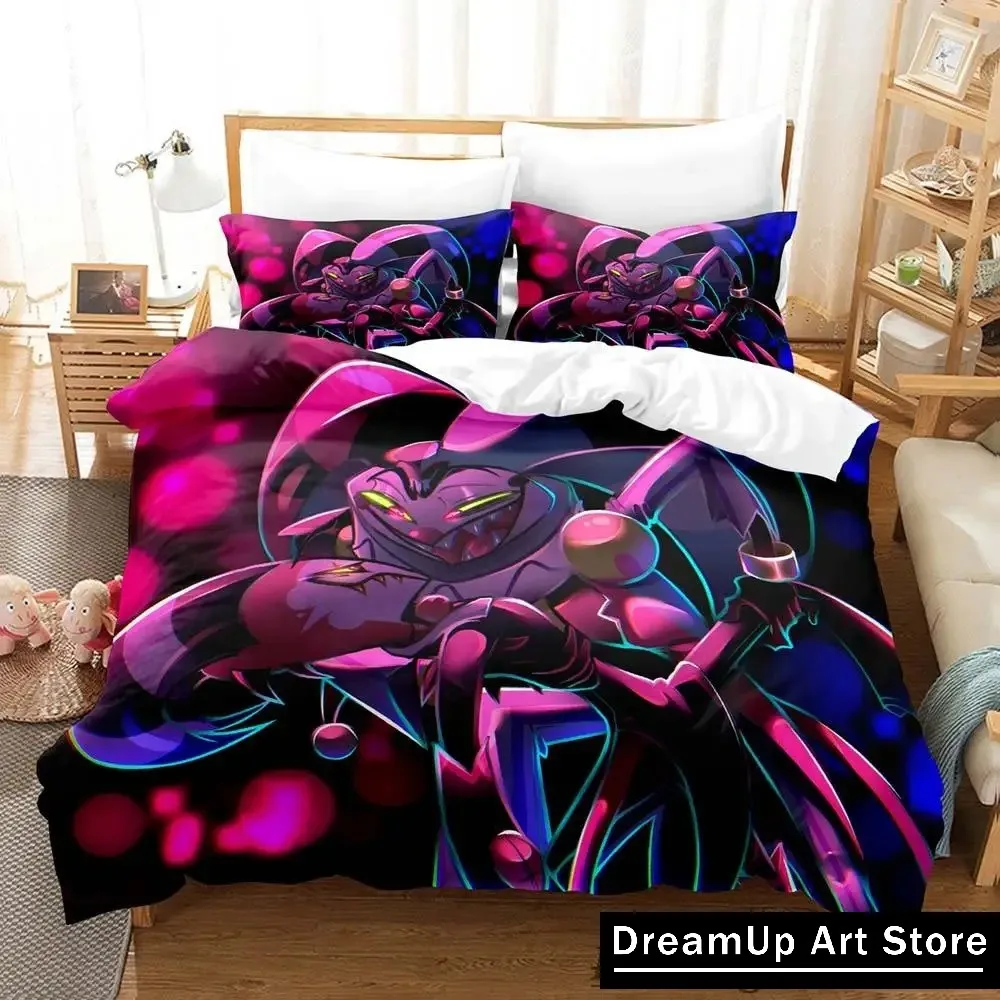 Cartoon Blitzo Buckzo Hazbin Hotel Helluva Boss Bedding Set Quilt Cover Bed Cover with Pillowcase Twin Single Queen King Size