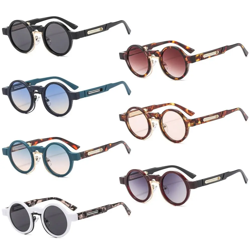 

Vintage Round Frame Round Sunglasses Small Y2K Punk Sun Glasses UV400 Protection Gradient Shades for Women & Men