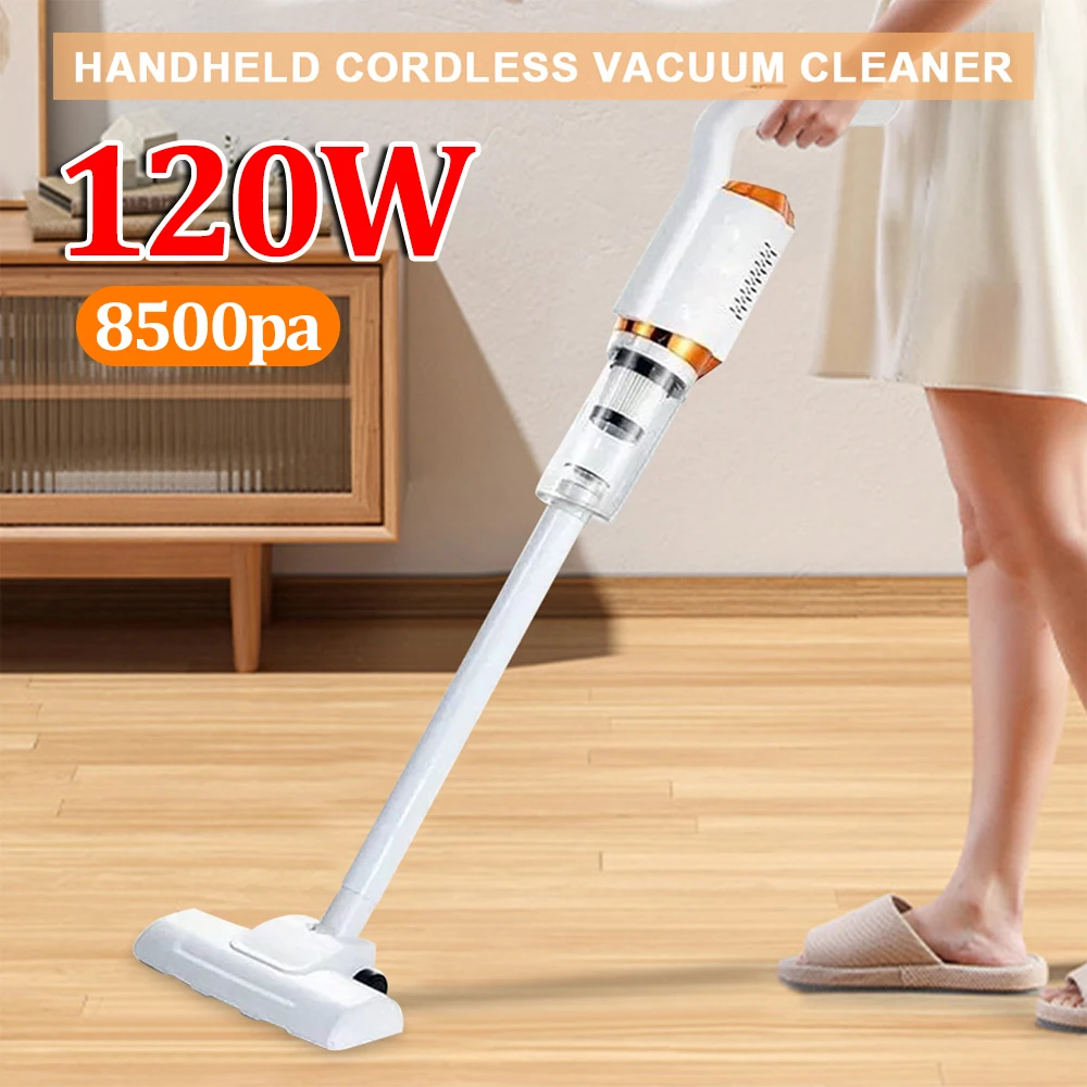 120W Electric Handheld Vacuum Cleaner Wireless Sweeper 8500pa Powerful Large Suction Car Vacuum Cleaner Home Floor Dust Cleaner