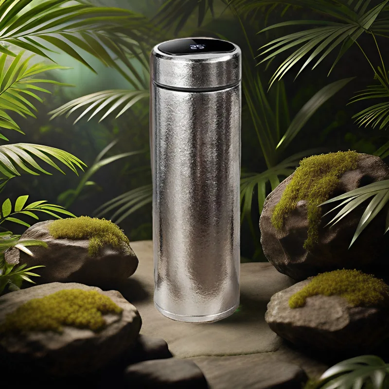 

Thermos Cup with Display Temperature, Pure Titanium,Heat Preservation,Antibacterial, Fresh-Keeping, Business Water Bottle,500ml