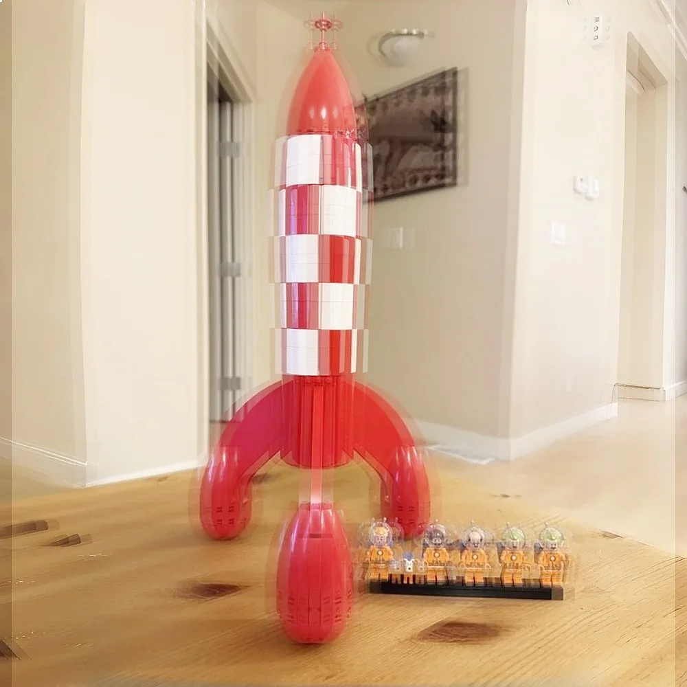 New Arrival 1283PCS Moon Vehicle Building Blocks Creative Rocket Ship Display Model Birthday Gifts Home Decor