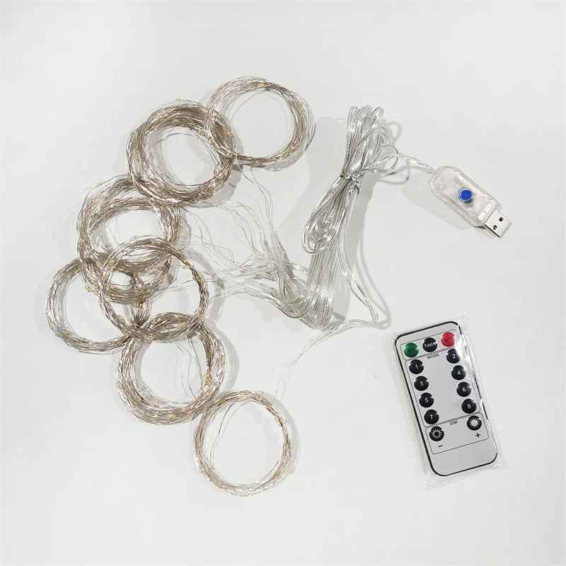 Uzaktan kumanda ile LED perde ışıkları USB Powered tatil düğün kapalı yatak odası parti işıkları ev için noel süslemeleri