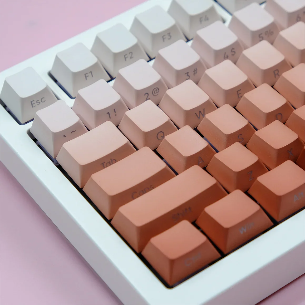 

Blush gradual change orange side engraved light-transmitting keycaps infection positive engraving original factory highly adapte