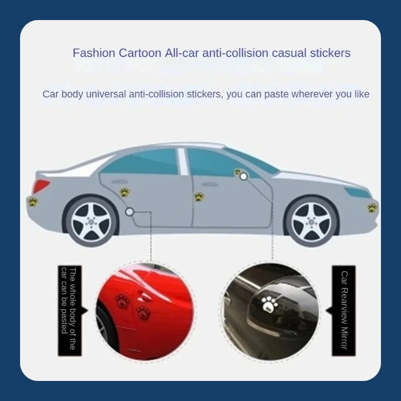 

4PCS Auto Accessories Car Sticker Cool Design Paw 3D Animal Dog Cat Footprint Decal Car PVC sticker car decal