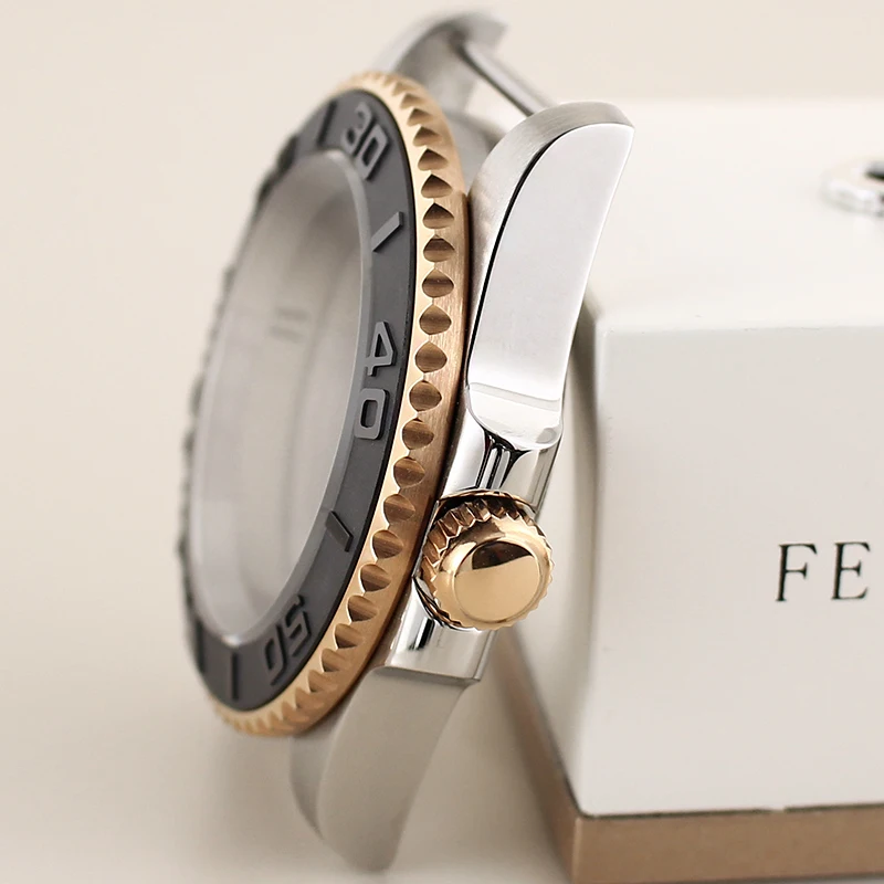 Caja de reloj impermeable NH35 de 40mm, cristal de zafiro para Seiko NH35 NH36 NH34 38 Miyota 8215 2824, movimiento de 28,5 mm, piezas de caja de yate