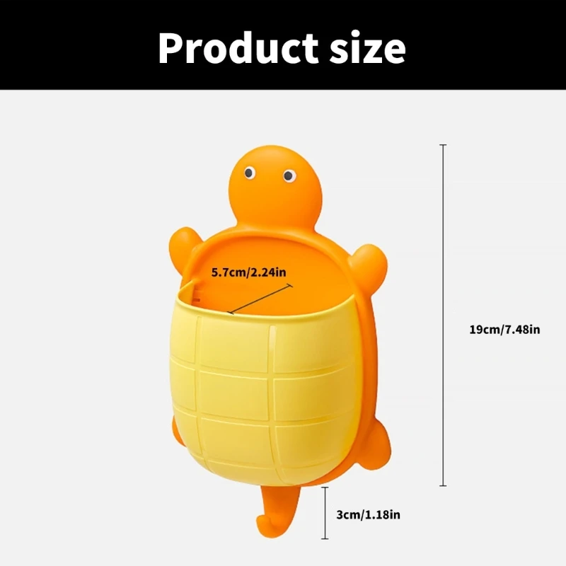 Supporto da parete per organizzatori tartarughe colorate da 3 pezzi per personalizzare lo spazio abitativo
