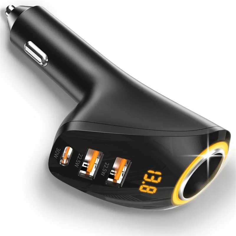 For car chargers, 75W high-power one-to-one and triple car  digital display