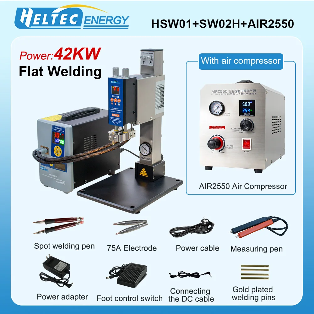 Heltec HT-SW02H 7000A Battery Spot welder/42KW battery spot welding machine with Pneumatic battery weld head/Parallel Weld Head