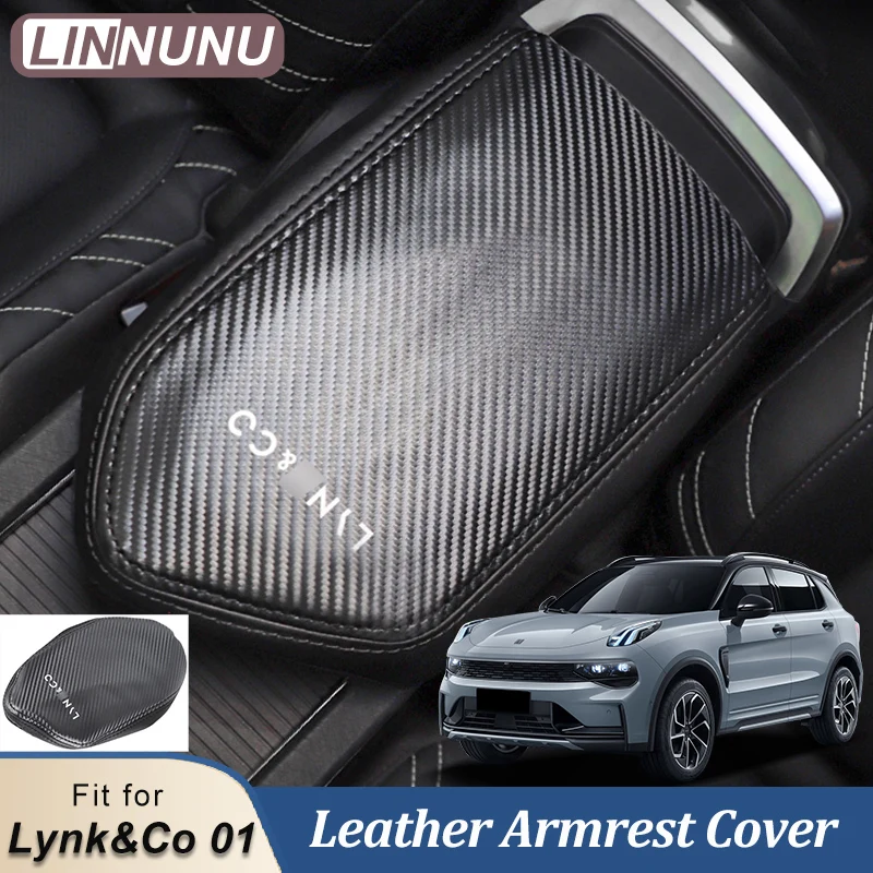 

Чехол LINNUNU для подлокотника из мягкой кожи, подходит для Lynk & Co 01 2021-2023