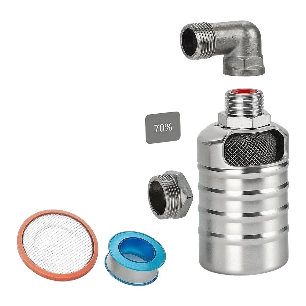 2 Set Stainless Steel Float Ball Valve Automatic Water Level Control Shut-Off Valve For Water Tank Tower Float Valve