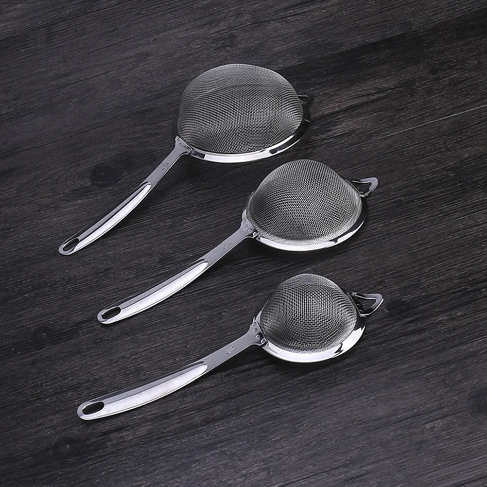 

3Pcs Stainless Steel Mesh Sieves Flour Sifters Handheld Colanders Rustproof Kitchen Strainers for Baking Cake Cookie Dough