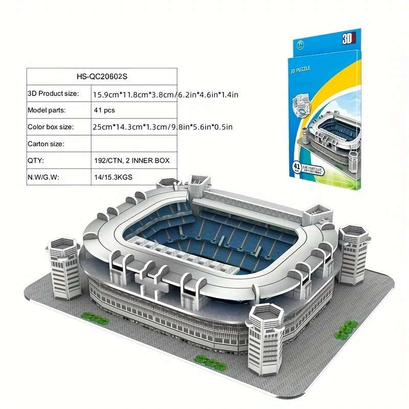 DIY Miniature Football Field 3D Paper Puzzle Kit World Famous Stadiums Models Football Game Peripheral Toys