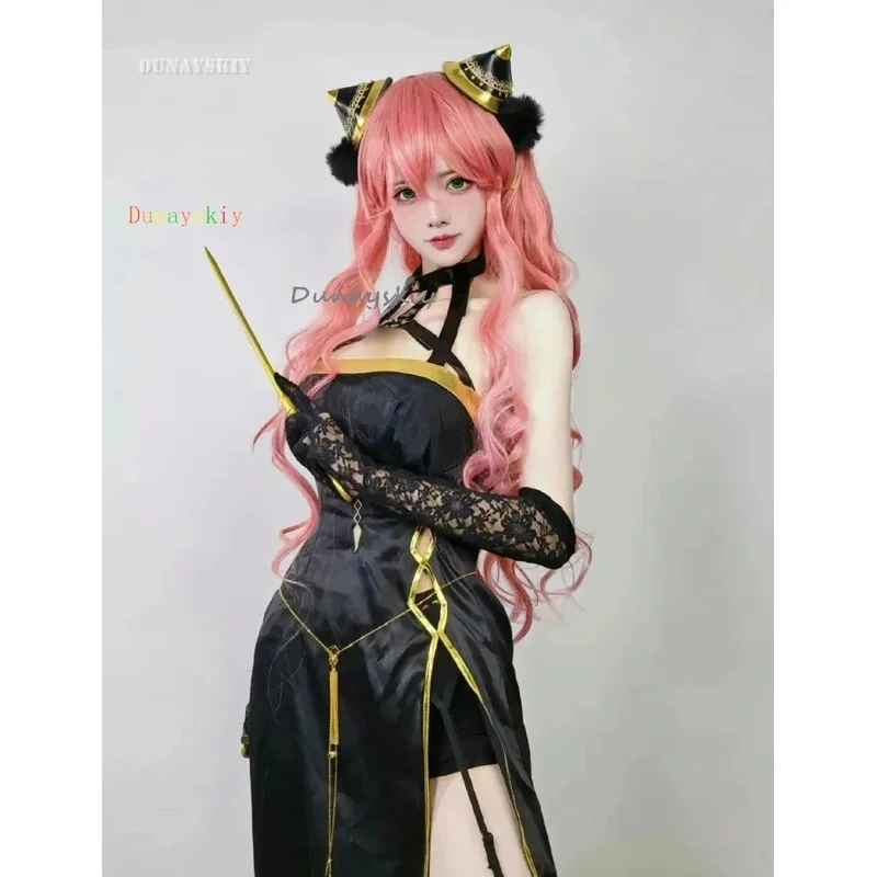 Silisili AAdult Anya Forger Costume Cosplay Abito nero Set completo Parrucca rosa Halloween Natale Coser Donna Party Coagulo 2025 ☆   Nuovo
