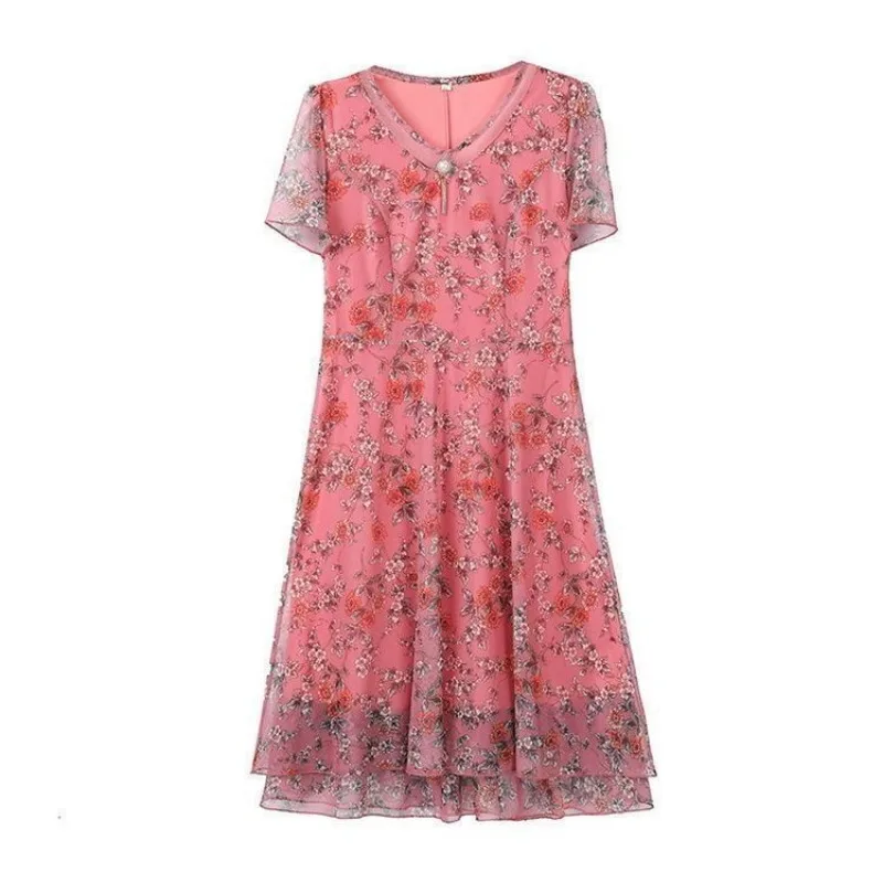 

Women's Black Floral Print Chiffon Maxi Dress V Neck 3/4 Sleeve Ruffled A Line Casual Dress