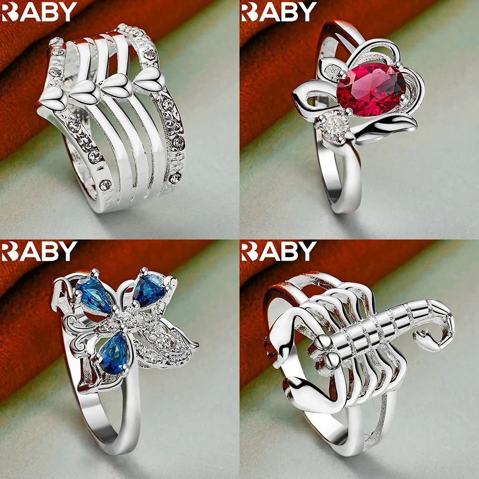 

URBABY 925 Sterling Silver Size 7-10 Geometric Ring For Women Men Grace Jewelry Trend Fashionable Birthday Party Gifts