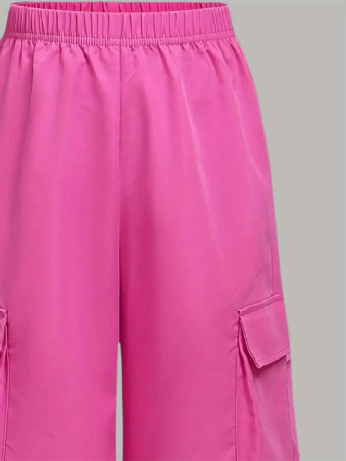 Mädchen Sommer- und Herbst-Freizeitoutfit-Set: Mädchen-Trägertop + Kurze Jacke + Gerade geschnittene Cargohose, dreiteiliges Set, Kinder-Dopamin-Set mit Sternenmuster in Rosenrot, geeignet für Mädchen im Alter von 8-12 Jahren – Detail 5