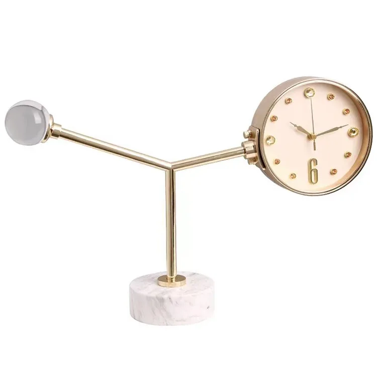 

New household quartz clock, simple and light luxury in the living room, fashionable and silent, new Chinese desktop ornament