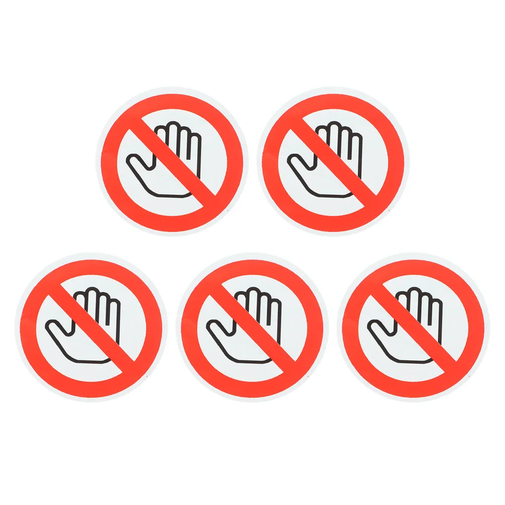 5 Sheets Adhesive Sign Warning Sticker Safety Stickers Car Do Not Use Hand Device Touch Baby