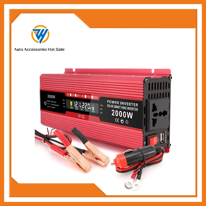 5000W Sine Wave Inverter High Power Car Inverter Solar Inverter 12V/24V-220V With 1 Power Cord Car Accessories