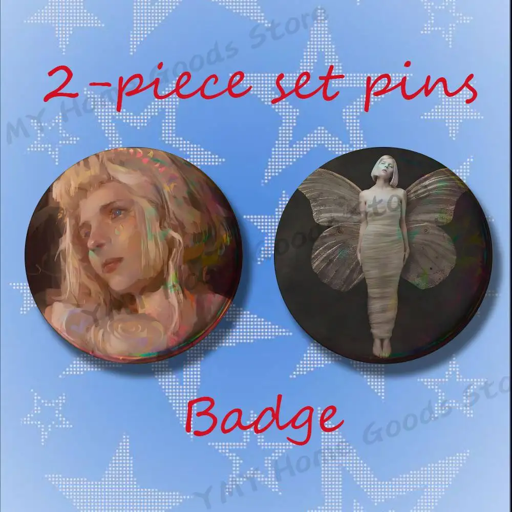 All My Demons Greeting Me As A Friend Brooches for Backpack Accessories 25 32 44 58 75mm Round 2-piece set Free Mix
