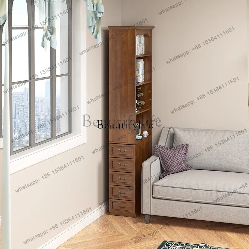 Factory Direct Solid Wood Crevice Sofa Side Cabinet Locker Side Ultra-thin Side Cabinet