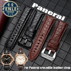 For Panerai Crocodile Leather Watch strap PAM441 111 PAM00753 Genuine leather Lumino stealth Watchband 22MM 24MM 26MM Bracelet