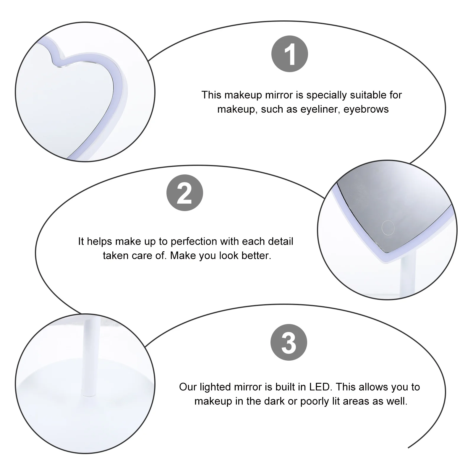 

para maquillaje Table Makeup Mirror Movable Makeup Mirror Stylish Makeup Mirror Desktop Vanity Mirror