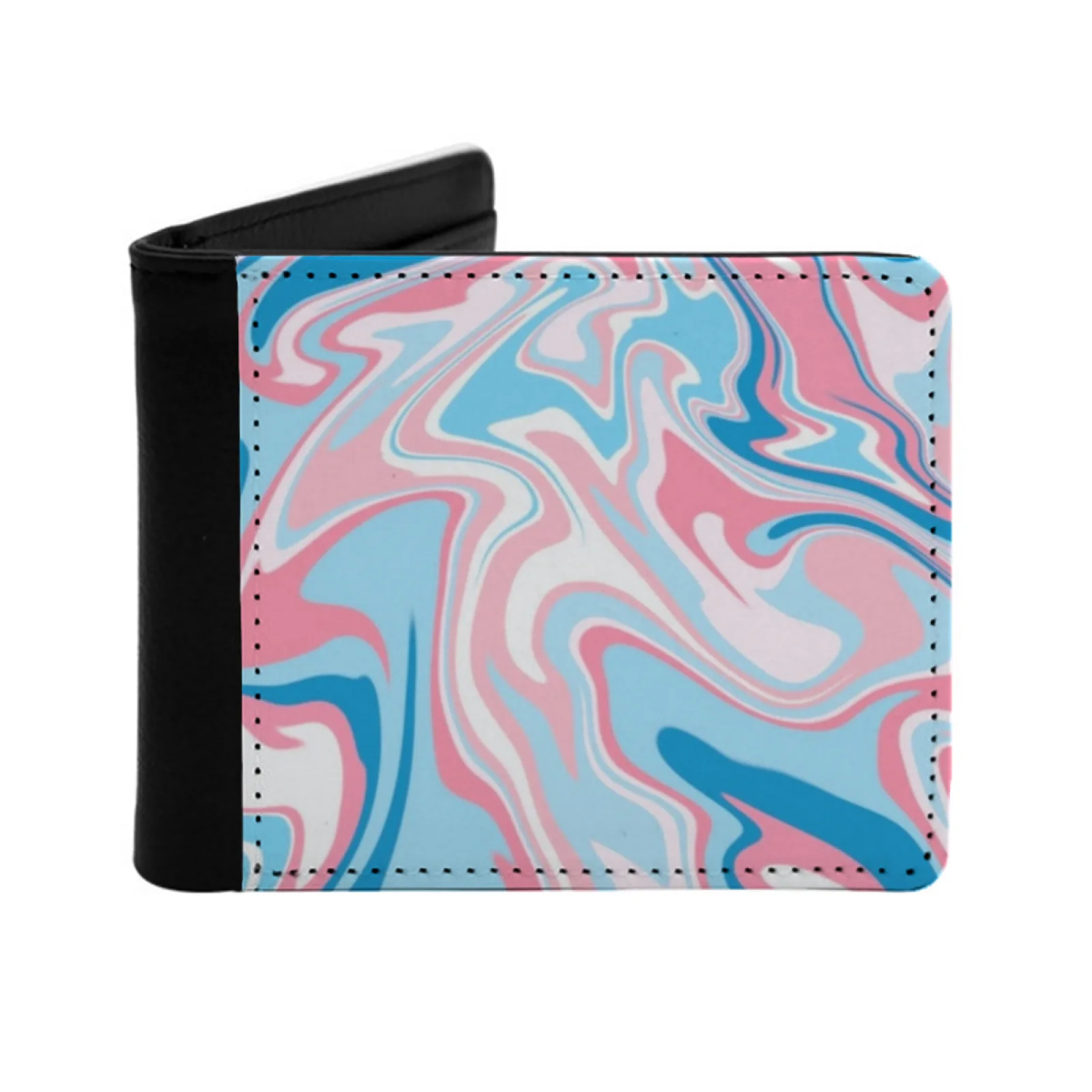 

Subtle Trans Pride Marble Swirl Short Men's Wallet Multifunction Purse Male Pu Leather Wallet Lgbt Lgbt Pride Trans Trans Pride