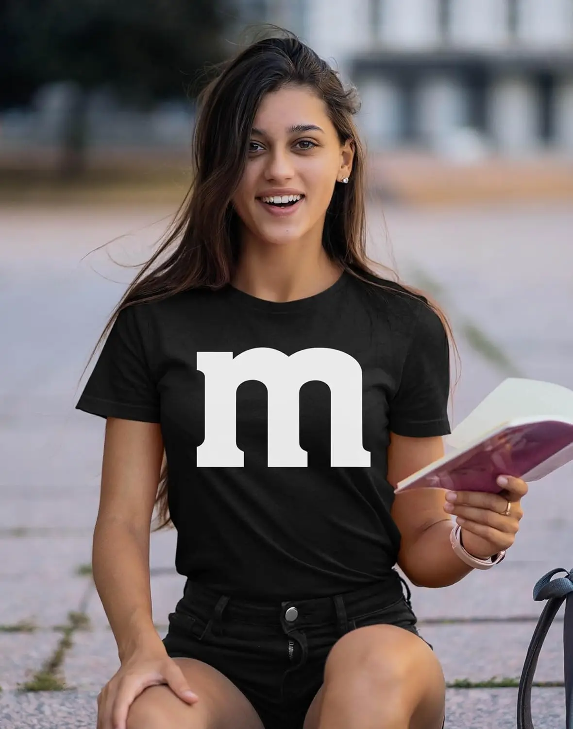 M Halloween Women's T-Shirt | Funny Letter M Alphabet Group Costume Party Contest Cosplay Accessory