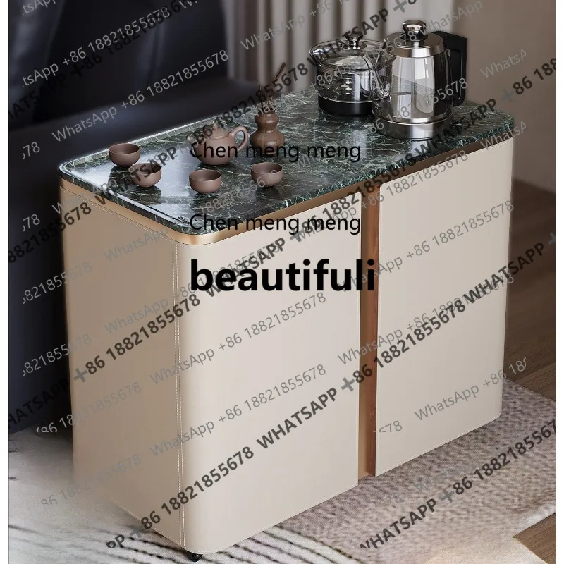 

Light luxury multi-functional mobile tea cart, small household living room, a few tea tables on the balcony