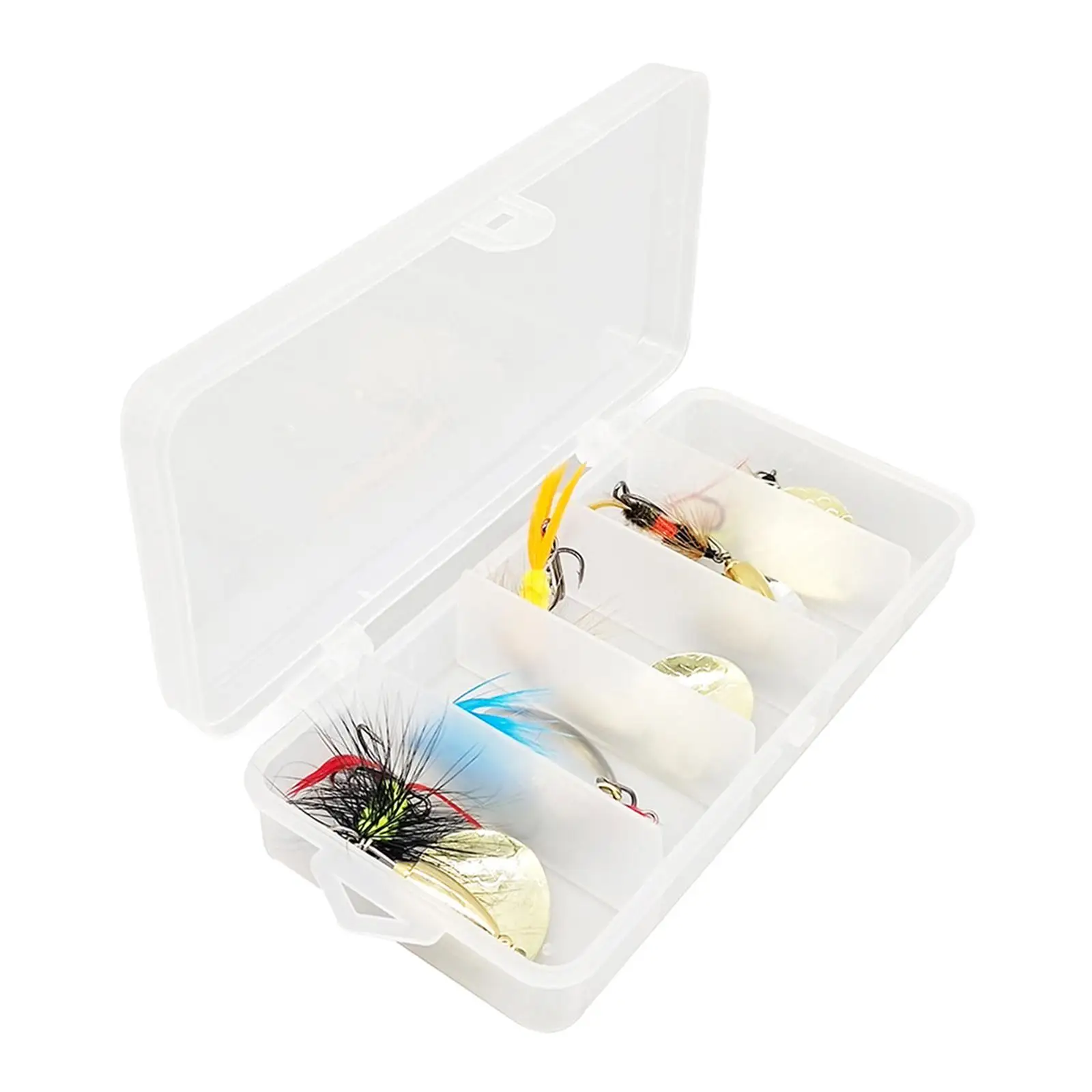 

5x Fishing Lures Spinnerbait Bass Fishing Lures Set Lightweight Assorted Hard Metal Spinnerbaits with Storage Box for Snapper