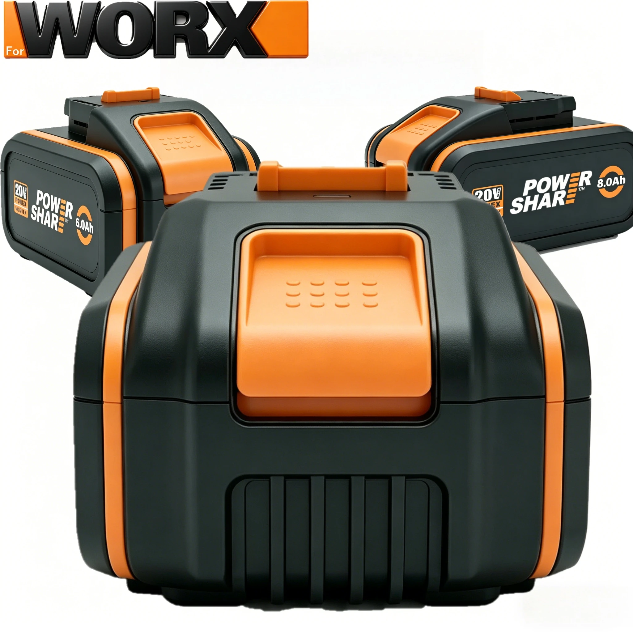 

For Worx 20V 6.0Ah 18650 Li-ion Battery Replacement for WA3520 WA3525 WA3575 Power Share Cordless Tools