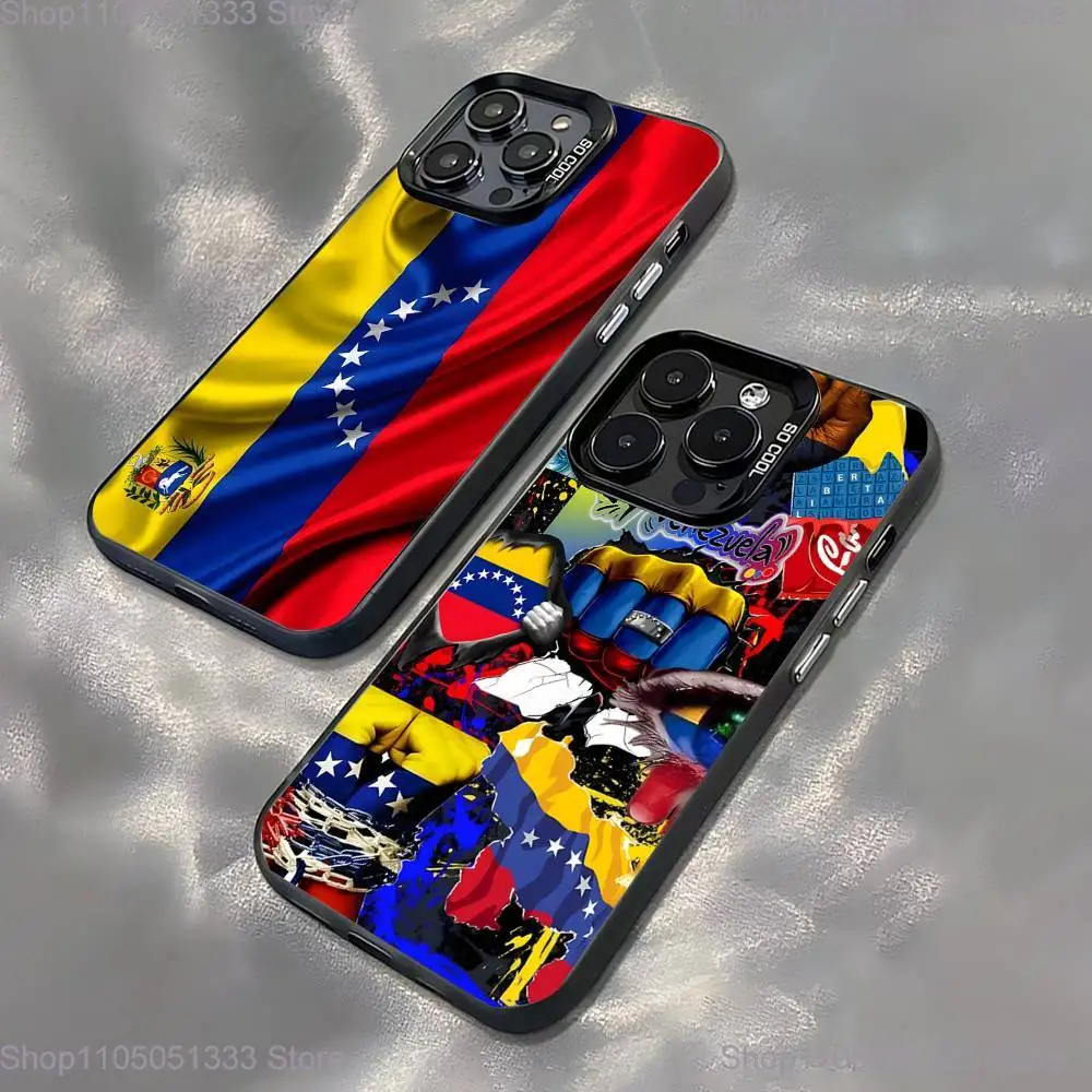 

Flag The Venezuela Venezuelan Phone Case For iPhone 16,15,14,13,12,11,Pro,XS,Max,Plus,Mini,SE Black Candy Matte Shockproof Cover
