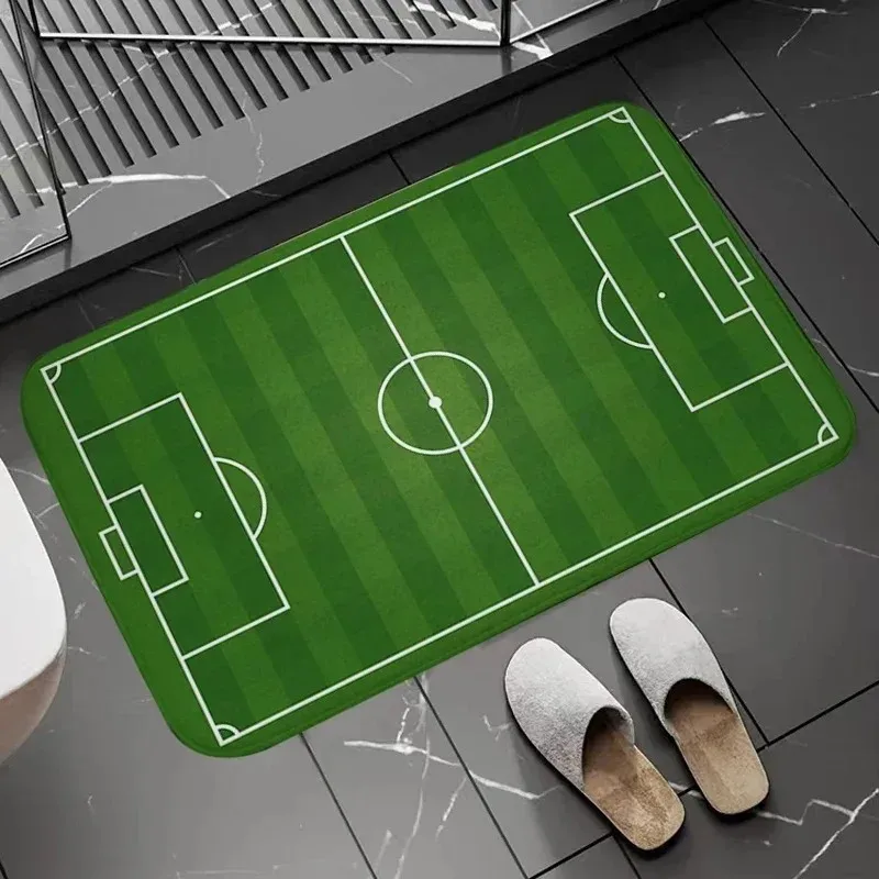 VIKAMA Non-slip Soccer Field Rug Floor Mat for Bedroom Home Office Sports Decor