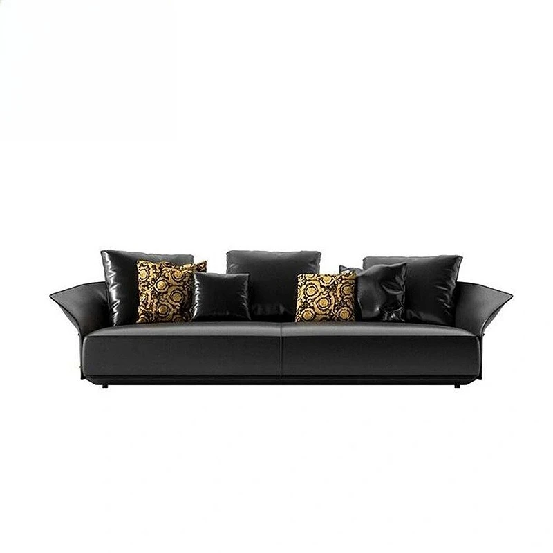 

Italian high-end multi-person leather sofa villa large flat-floor living room designer high-end combination sofa