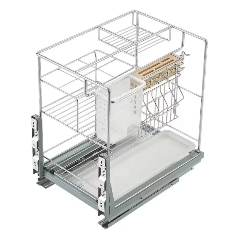 Drawing Kitchen Stainless Steel Drawing Basket Drawer Spice Kitchen Cabinet Seasoning Basket