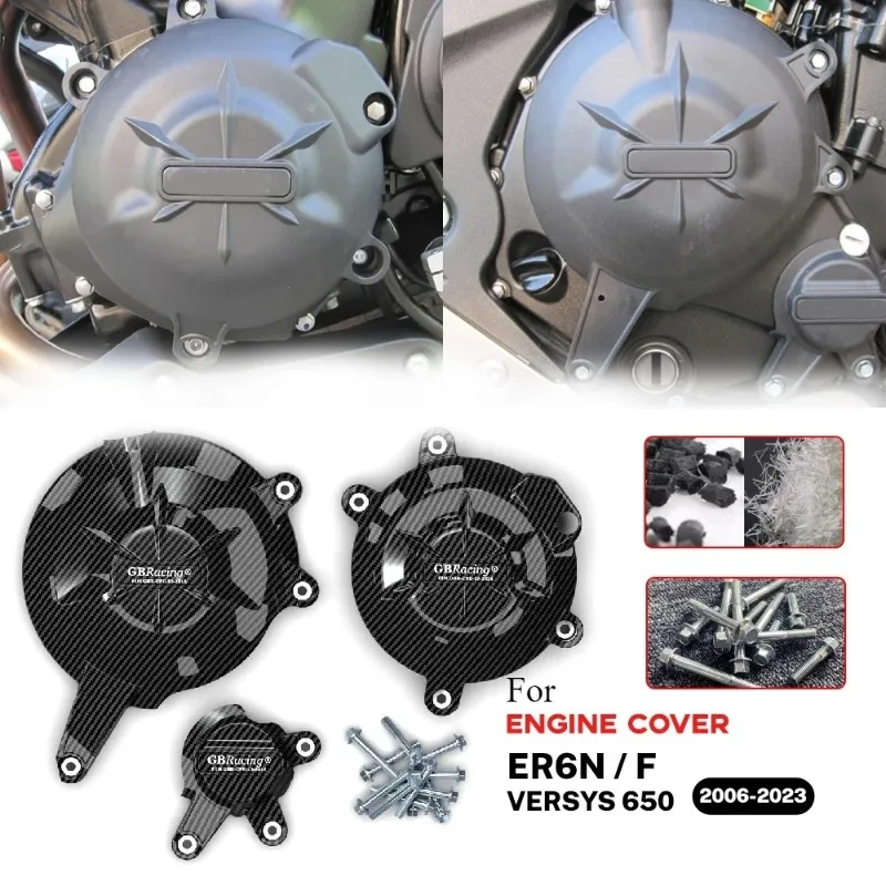 

For KAWASAKI ER6F ER6N 06-2016 VERSYS 650 2006-2014 Engine Covers Protectors Motorcycles Engine cover Protection case GB