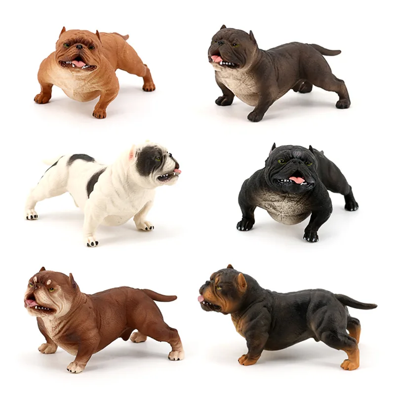 Simulation Wildlife Model Set Bully Dog Social Dog Solid Plastic Simulation Toy Micro Decoration