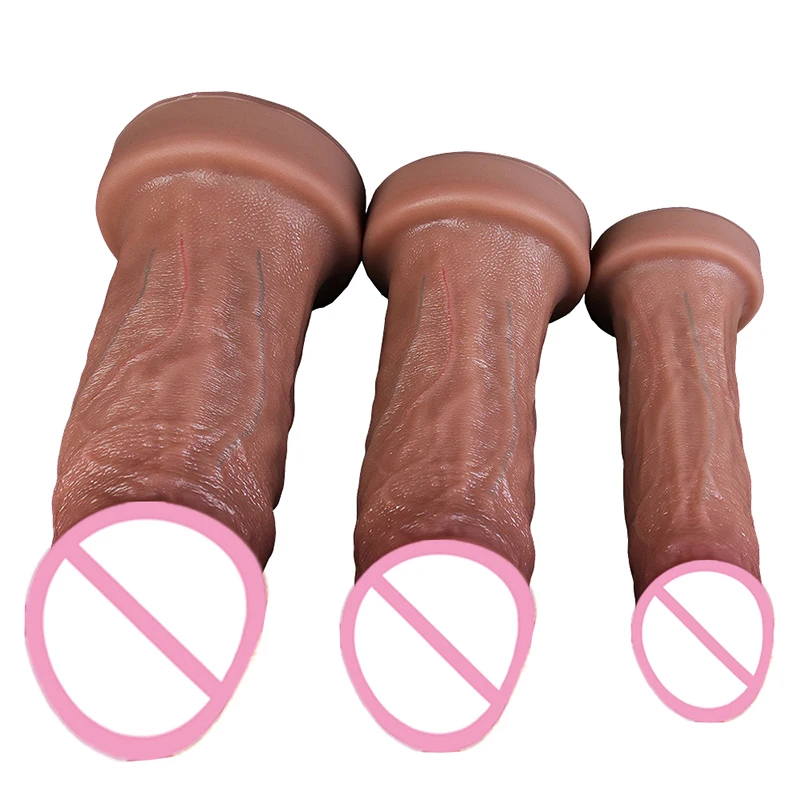 Extra Large Double Layer Silicone Bold Dildo Soft Anal Plug Vaginal Masturbator Adult Toy for Huge Anal Expansion 18+