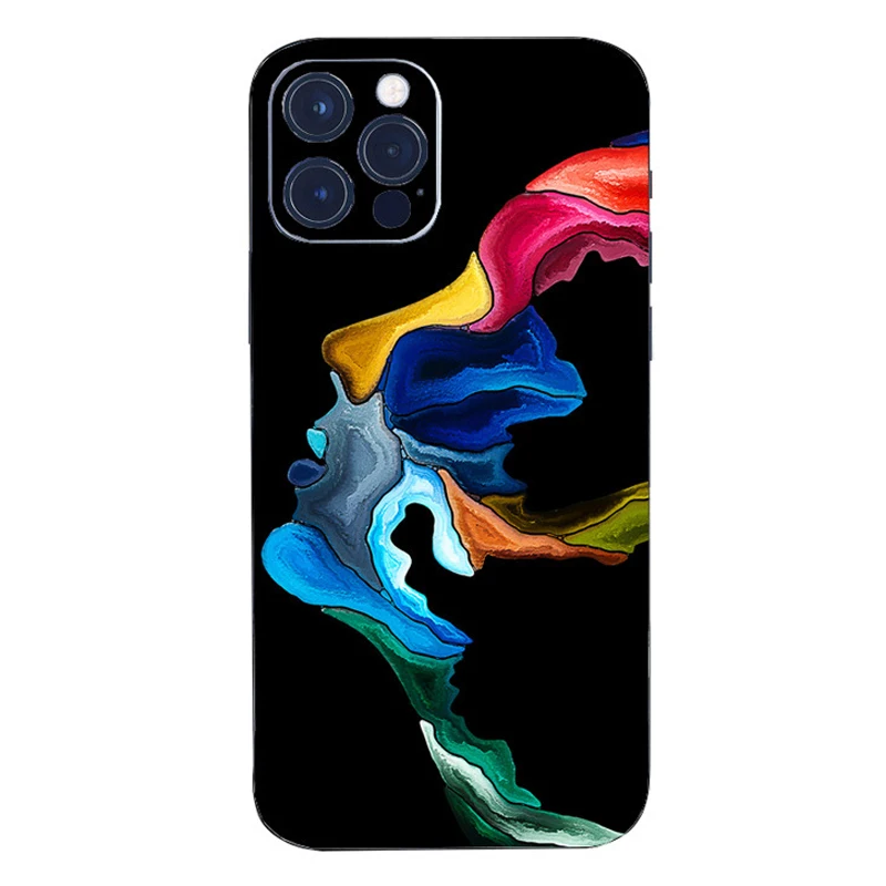 

Colorful High Definition Vision For iPhone 16 15 14 13 12 Pro Max Mini Wrap Stickers Cases Back Cover Decal Skin Protector Film