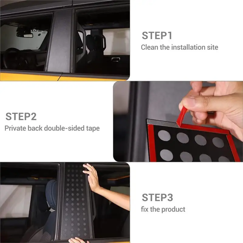 

AS-B Pillar Decals Window Center Pillar Panel Cover For Ford Bronco 2021-2023 B Pillar Trim Cover Accessories Aluminum