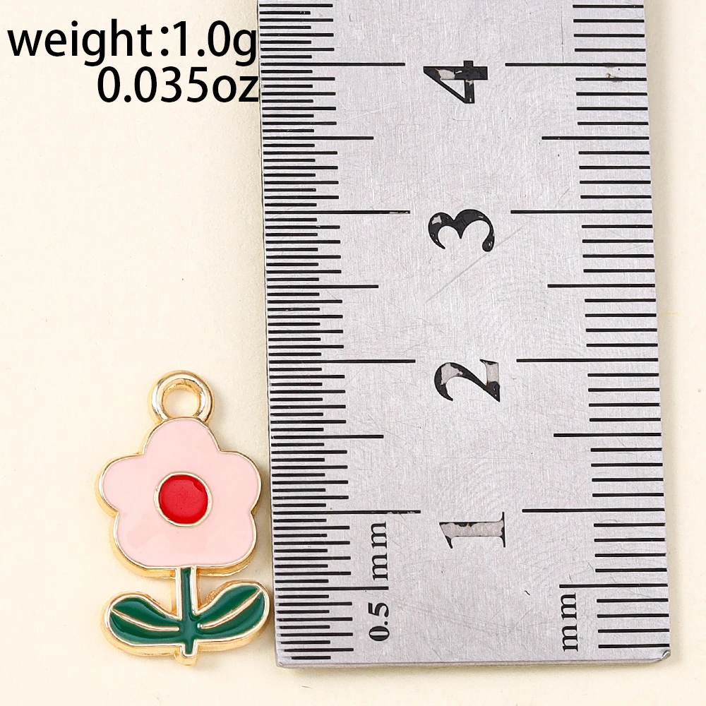20 Stück niedliche, bunte Emaille-Blumenanhänger zum Basteln von Ohrringen, Anhängern, Halsketten, Armbändern, DIY-Bastelarbeiten und Schmuckzubehör ﻿ – Detail 8
