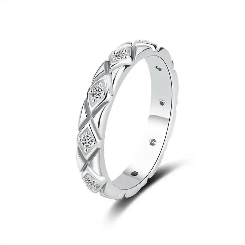 

Best-Selling 925 Silver Moissanite Diamond Pattern Ring Full Diamonds Exquisite Fashion Versatile Moissanite Jewelry Gift