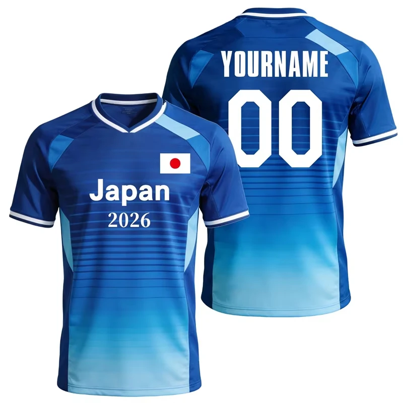 2026 New Logo football T-shirt with printed design, short-sleeved, casual and loose-fitting top