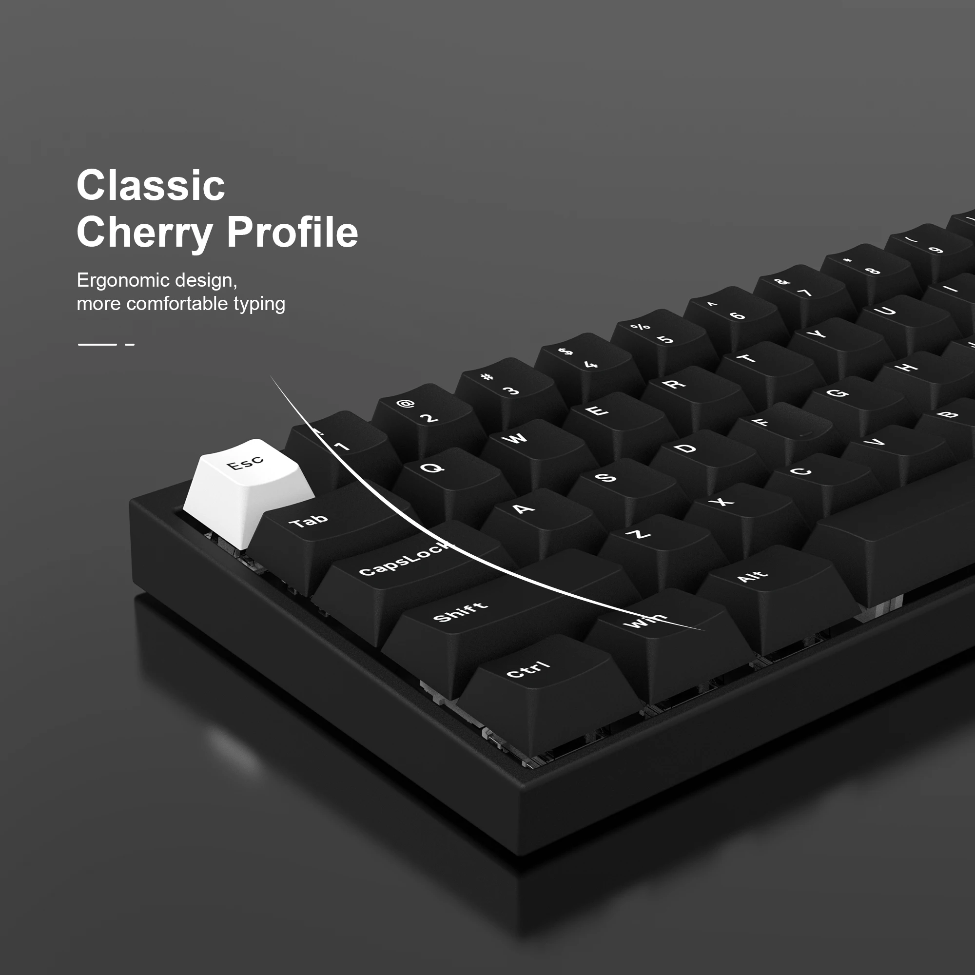 XVX 168 Wob Keycaps, aucun profil, double injection, PBT Keycaps, compatibilité universelle Keycaps pour clavier mécanique, noir Keycap