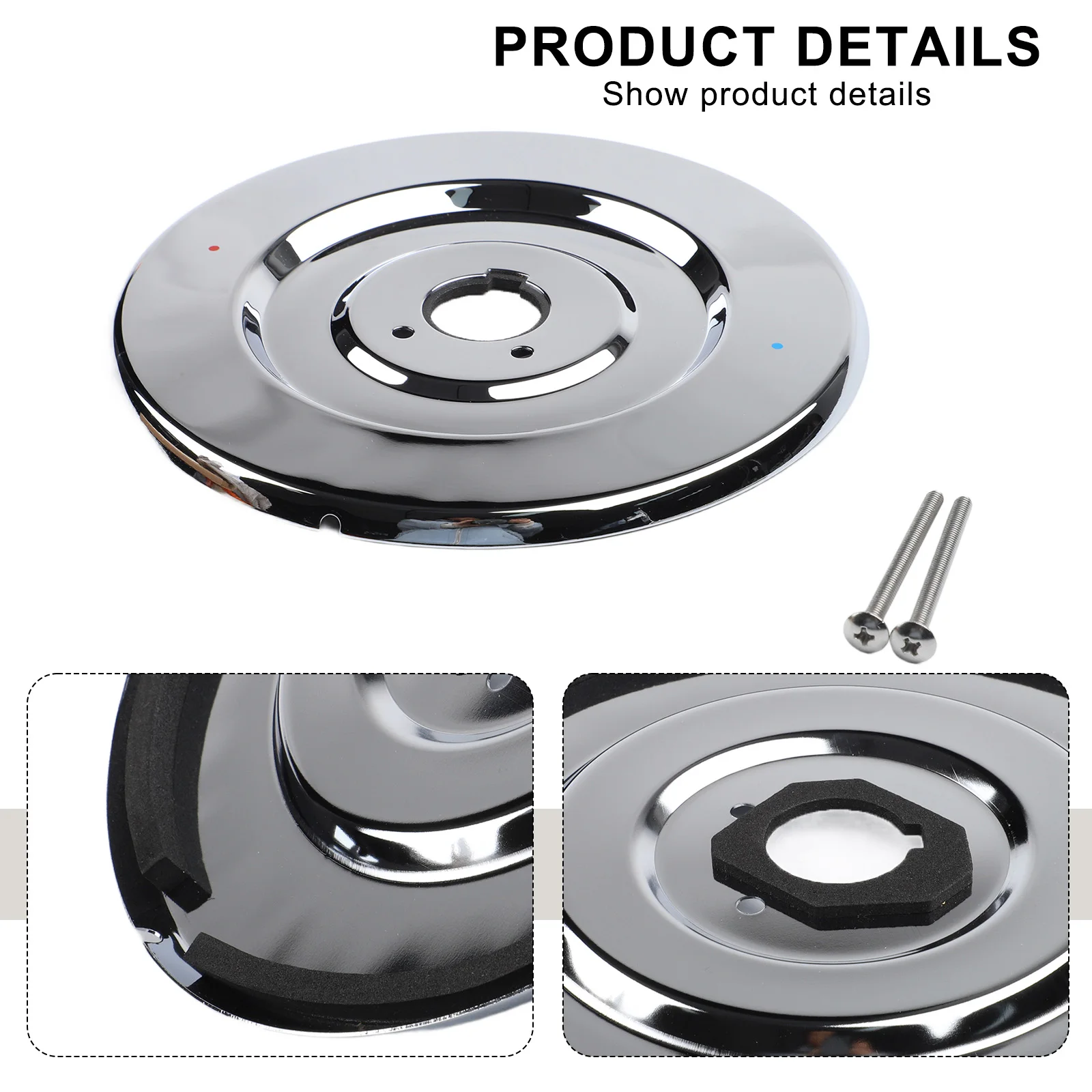 Easy Installation Shower Plate Bathroom Shower Plate Replacement Cover Plate Compressible Foam Seal Easy Installation