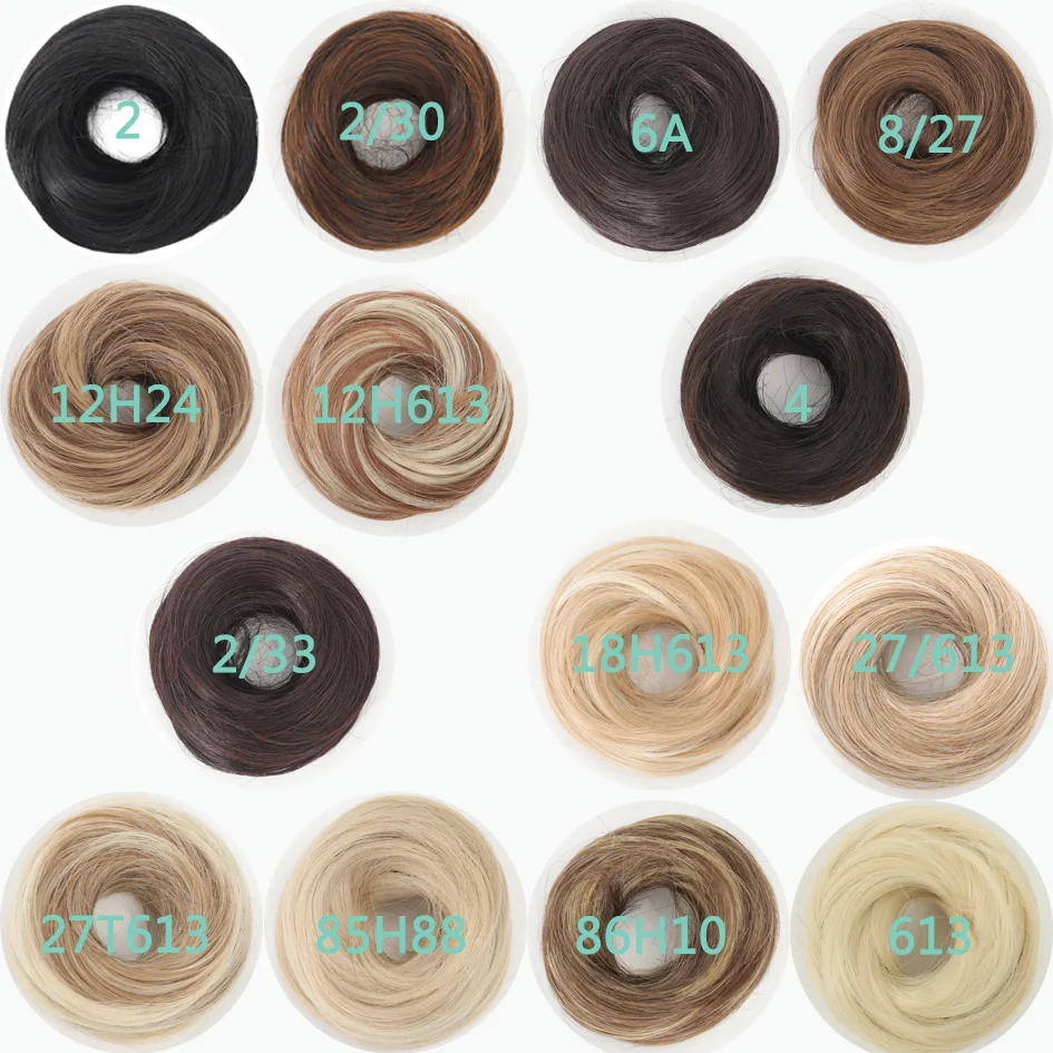 Allaosify-Fibra Sintética Feminina Cabelo Círculo, Bun reto, Corda Elástica, Cor Natural Do Cabelo, Luz Negra, Acessórios para Cabelo
