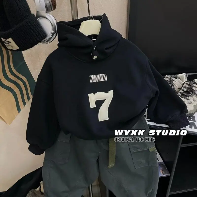 Children HoodiesKorean Fashion Pullover Sweatshirt Girls Boy Kids Casual Clothes Tops 2 3 4 5 6 7 8 T 2024 New